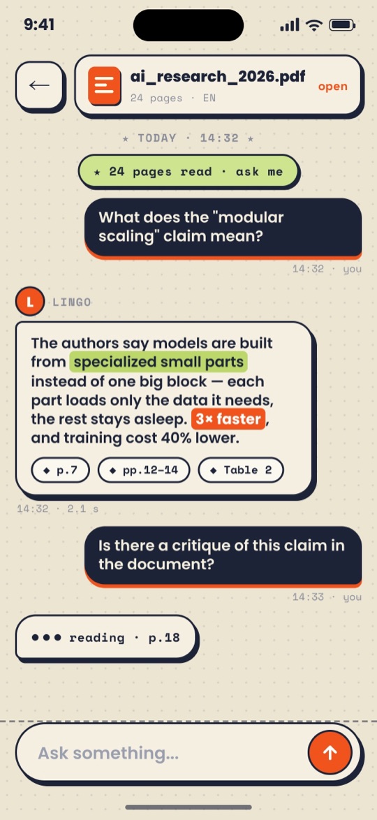 Chatting with a PDF and getting answers with page citations