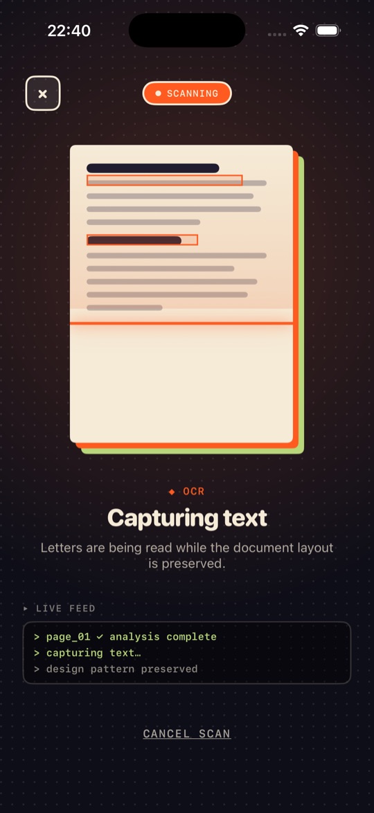 AI OCR capturing text from a scanned document